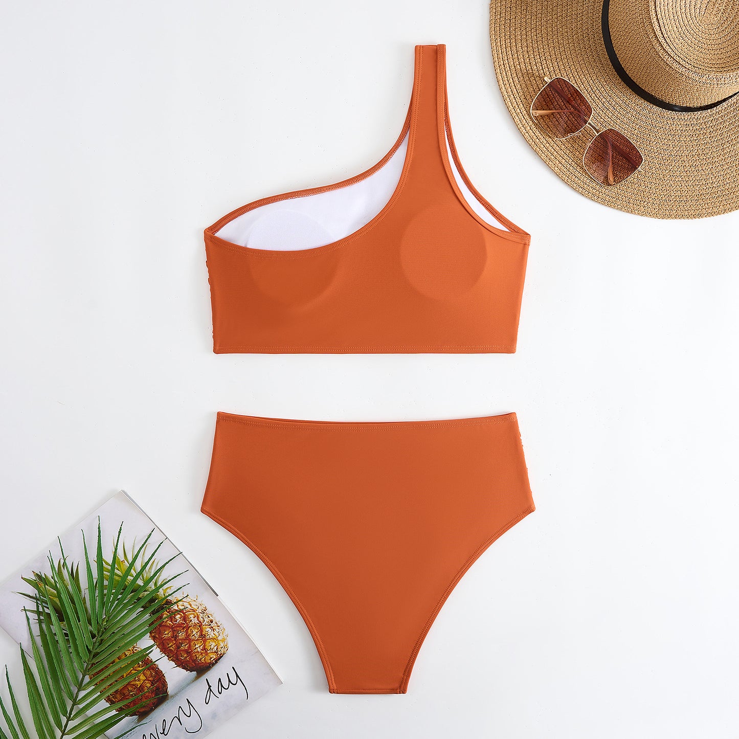 High Waist Bikini Swimsuit for Women | One Shoulder Split Swimwear | noémi