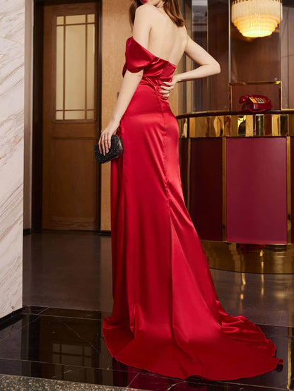 Red Dress | Slim Sheath Spaghetti Strap | noémi