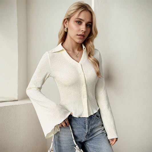 Womens Bell Sleeve Slim Fit T Shirt | noémi