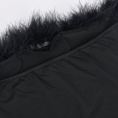 Strapless Fur Collar Cutout Backless Hip Dress Fit | noémi