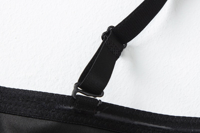 Black Leather Corset Top | Womens Boning Bustier Vest with Adjustable Straps | noémi