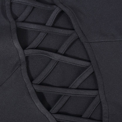 Womens Sleeveless Drawstring Cutout Dress with Ribbon Detail | noémi