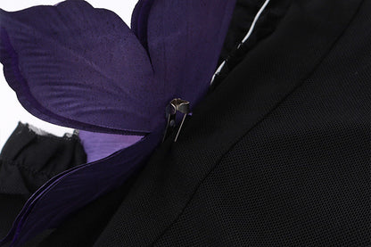 Butterfly Cutout Maxi Dress | Mint Green or Black Halter Gown with 3D Appliqué | noémi