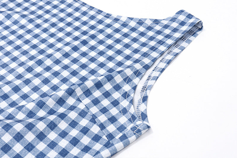 Womens Houndstooth Bow Back Slim Vest | Sleeveless Top | noémi