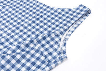 Womens Houndstooth Bow Back Slim Vest | Sleeveless Top | noémi