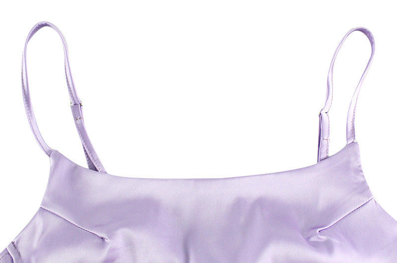 Pearlescent Satin Slip Dress | Slim Fit Backless | noémi