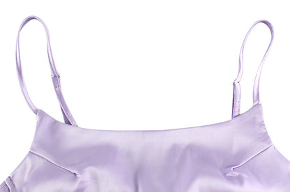 Pearlescent Satin Slip Dress | Slim Fit Backless | noémi