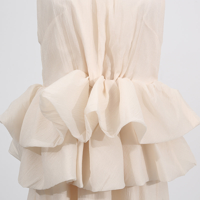 Maxi Dress |  Turtleneck Sleeveless Ruffled Waist | noémi