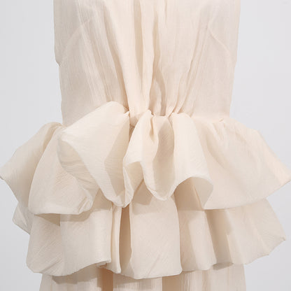 Maxi Dress |  Turtleneck Sleeveless Ruffled Waist | noémi