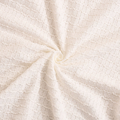 White Textured Knit Bodycon Dress | Slim Fit, Spaghetti Straps, 3D Fabric | noémi