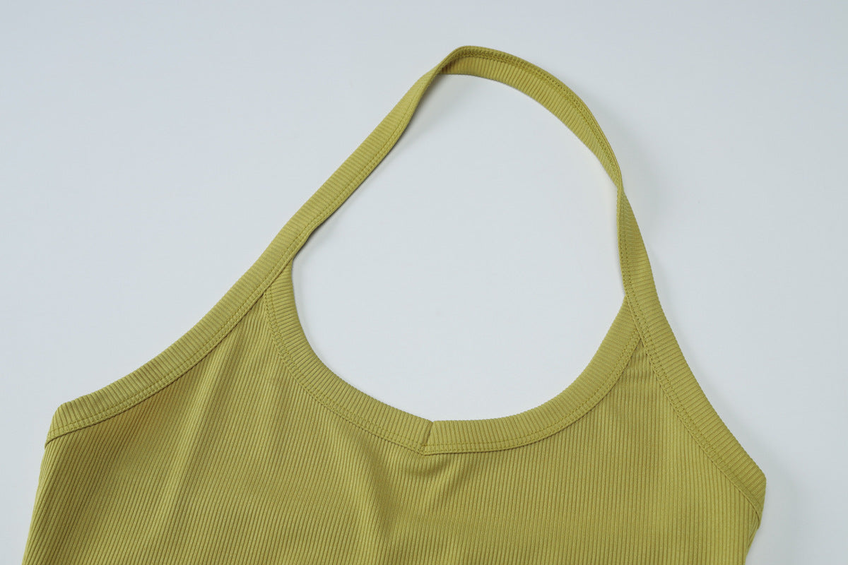 Knitted Halter Tank Top | Slim Fit, Ribbed, Stretchy Summer Vest | noémi