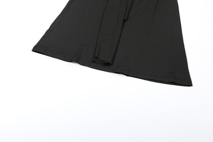 Mesh Halter Dress | Slim Fit Semi Sheer Stitching Tie Back | noémi