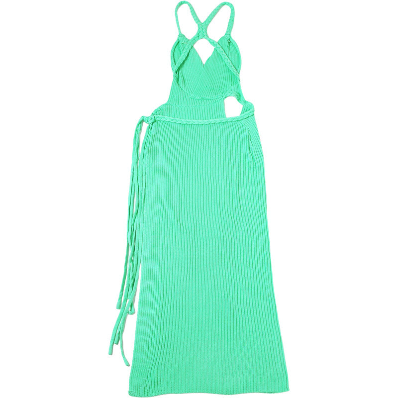 Womens Knit Cutout Dress | V Neck Side Split | noémi