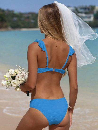 Multi Color Spaghetti Strap Bikini Set | Split Swimsuit with Structured Top | noémi