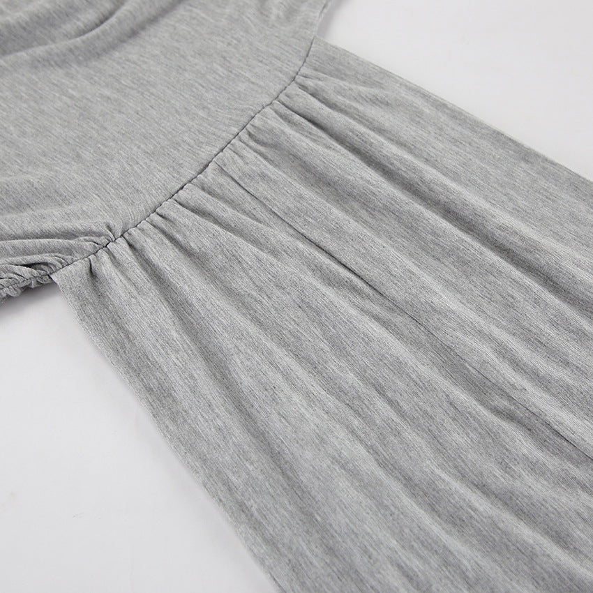 Cotton Knitted Off Neck Sheath Dress with High Waist | noémi