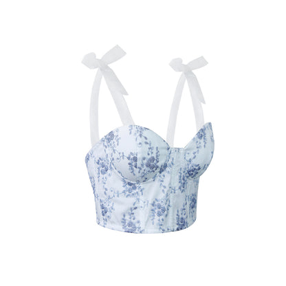 Backless Cotton Corset Vest with Boning and Adjustable Spaghetti Straps | noémi