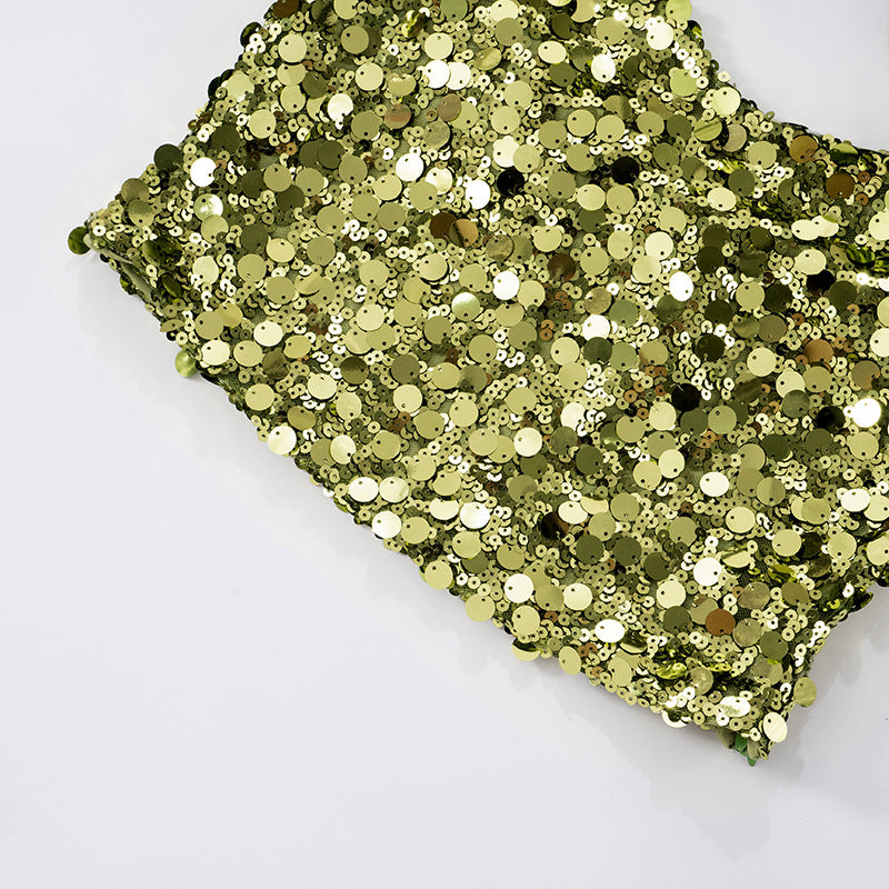 Halter Top | Sparkly Crop Top, Backless Tie Up | noémi