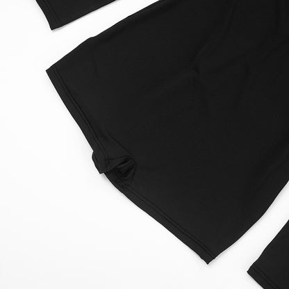 Womens Square Neck Long Sleeve Romper | Black | noémi