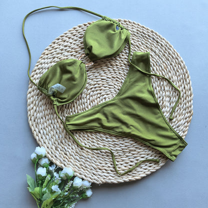 Solid Color Split Bikini Set for Women with Minimal Design | noémi