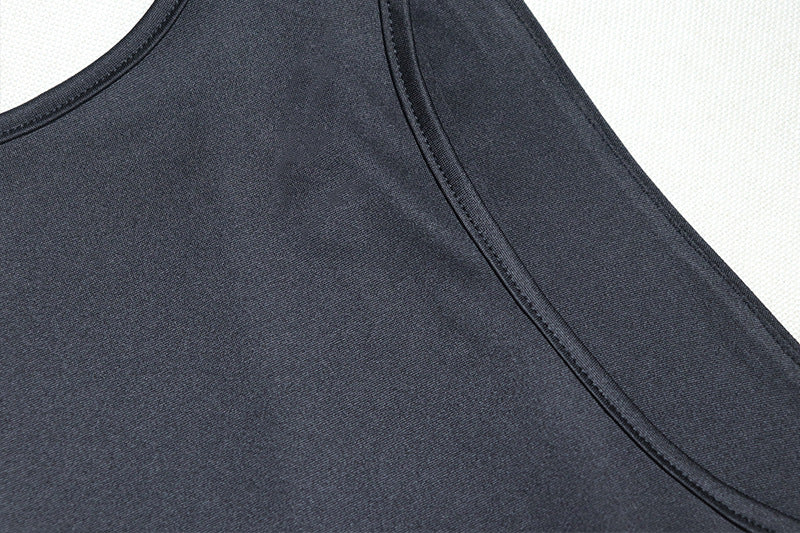 Womens Deep V Sleeveless Asymmetric Sheath Dress | noémi