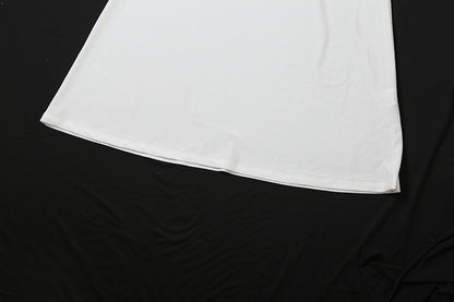 White Cutout Tube Dress | Scarf Collar, High-Slit, Slim Fit Summer Gown | noémi
