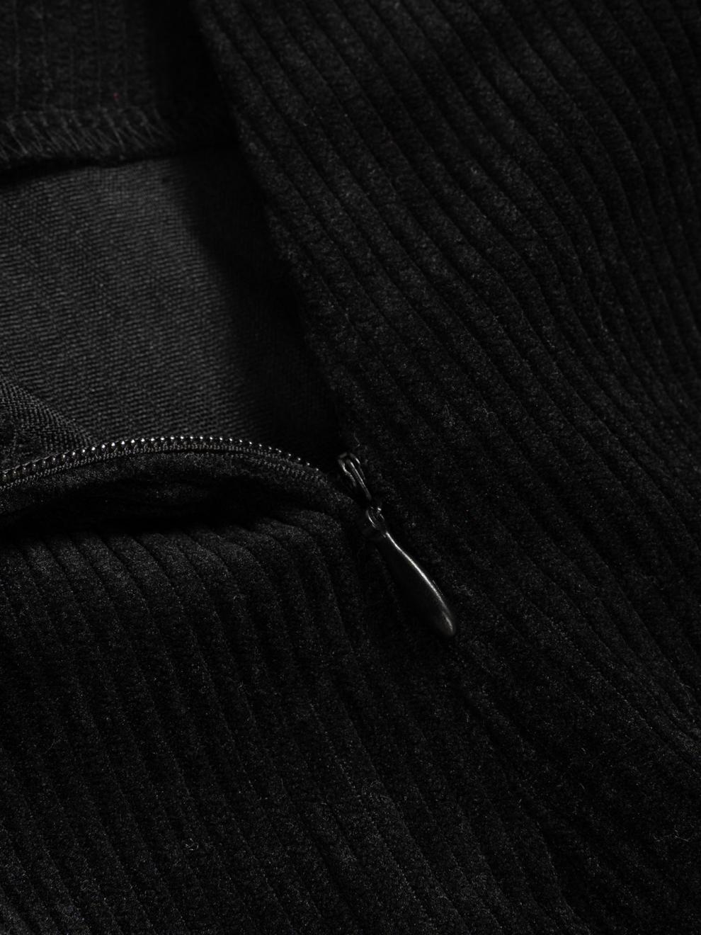 High Waisted Corduroy Skort | Black Wrap Mini with Button Detail | noémi