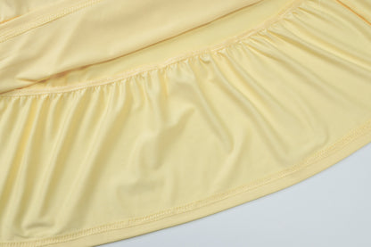 Womens One Shoulder Pleated Maxi Dress with Cutout Back and Multi Layer Design | noémi