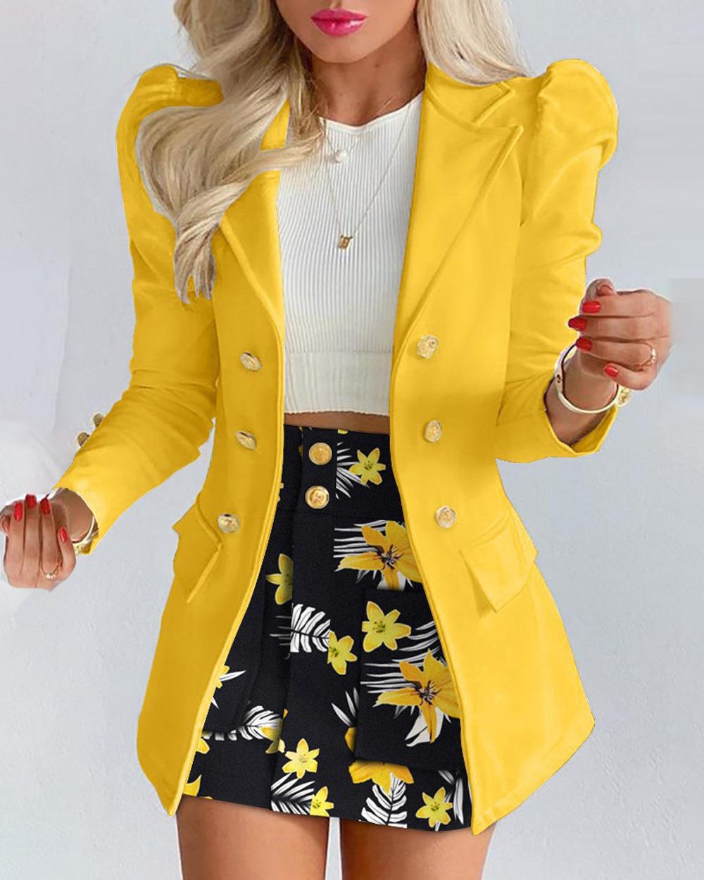 Womens Tailored Blazer | Double Breasted Jacket with Bold Colors & Prints | noémi