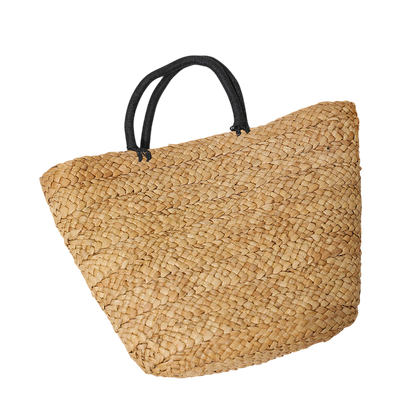 Large-Capacity Straw Shoulder Tote Bag – Hand-Woven Coffee Brown | noémi