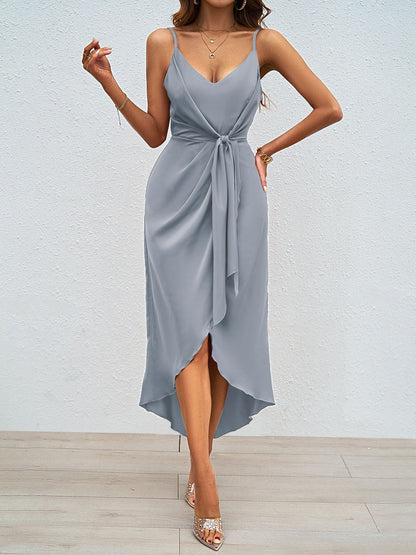V Neck Backless Slit Maxi Dress | noémi