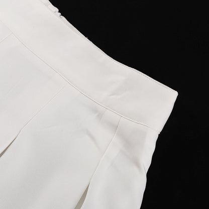 White Halter Crop Top & Pleated Maxi Skirt | Two Piece Set, Backless, Tie Back | noémi