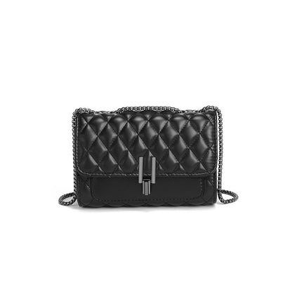 White Rhombus Embroidered Square Bag – Small Crossbody Chain Tote | noémi
