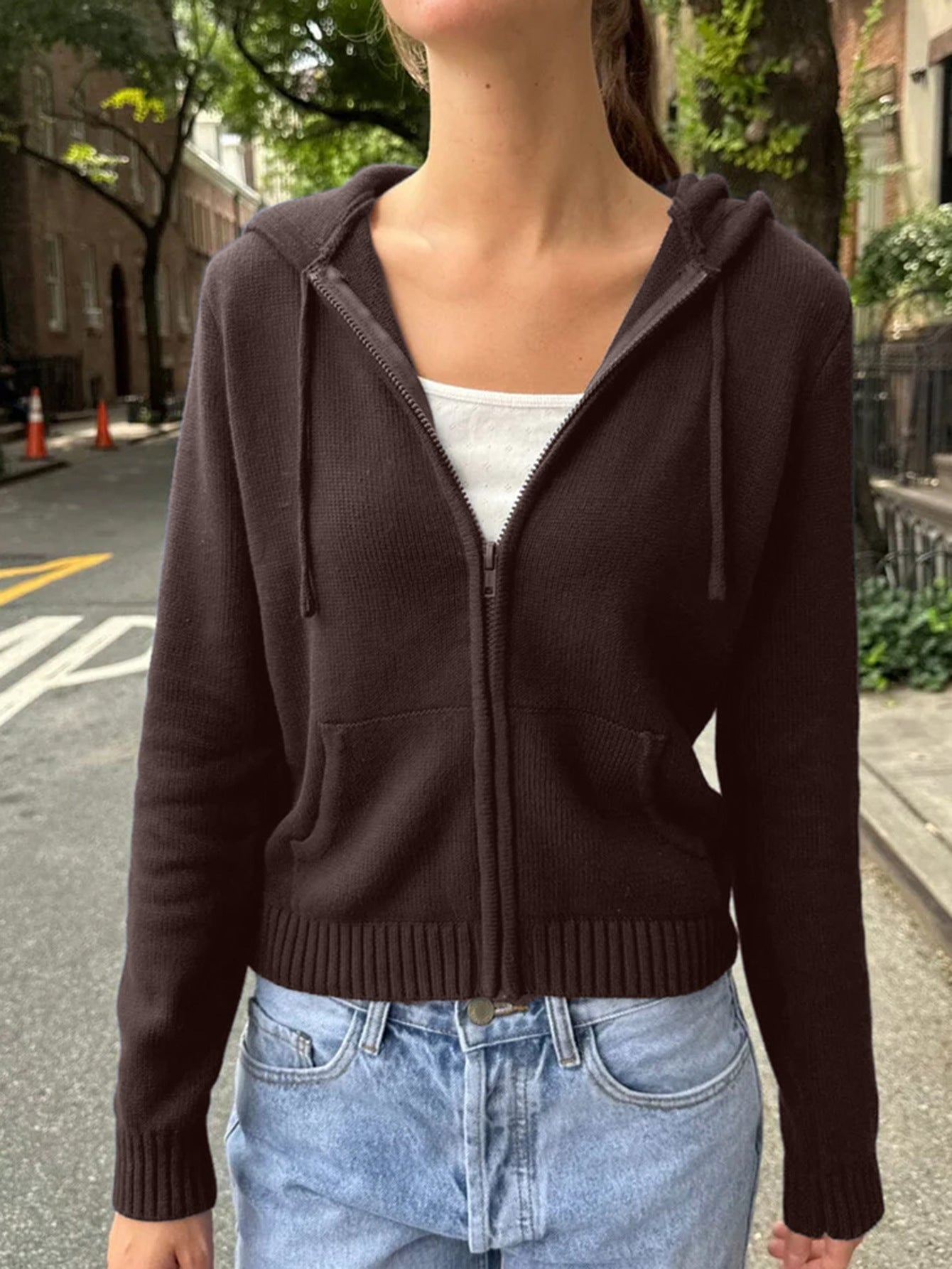 Woolen Long Sleeve Hoodie Coat for Women | noémi