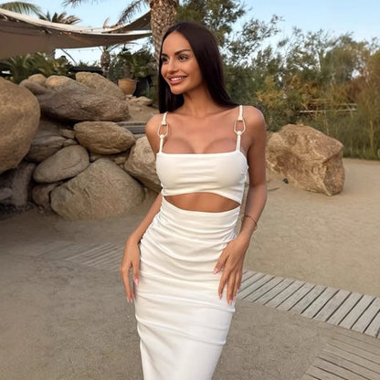 Backless Slim Fit Jumpsuit | High Waist Spaghetti Straps | noémi