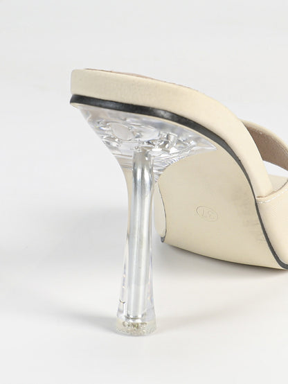 Clear Stiletto Heel Slippers | Peep Toe SlipOn Sandals for Women | noémi