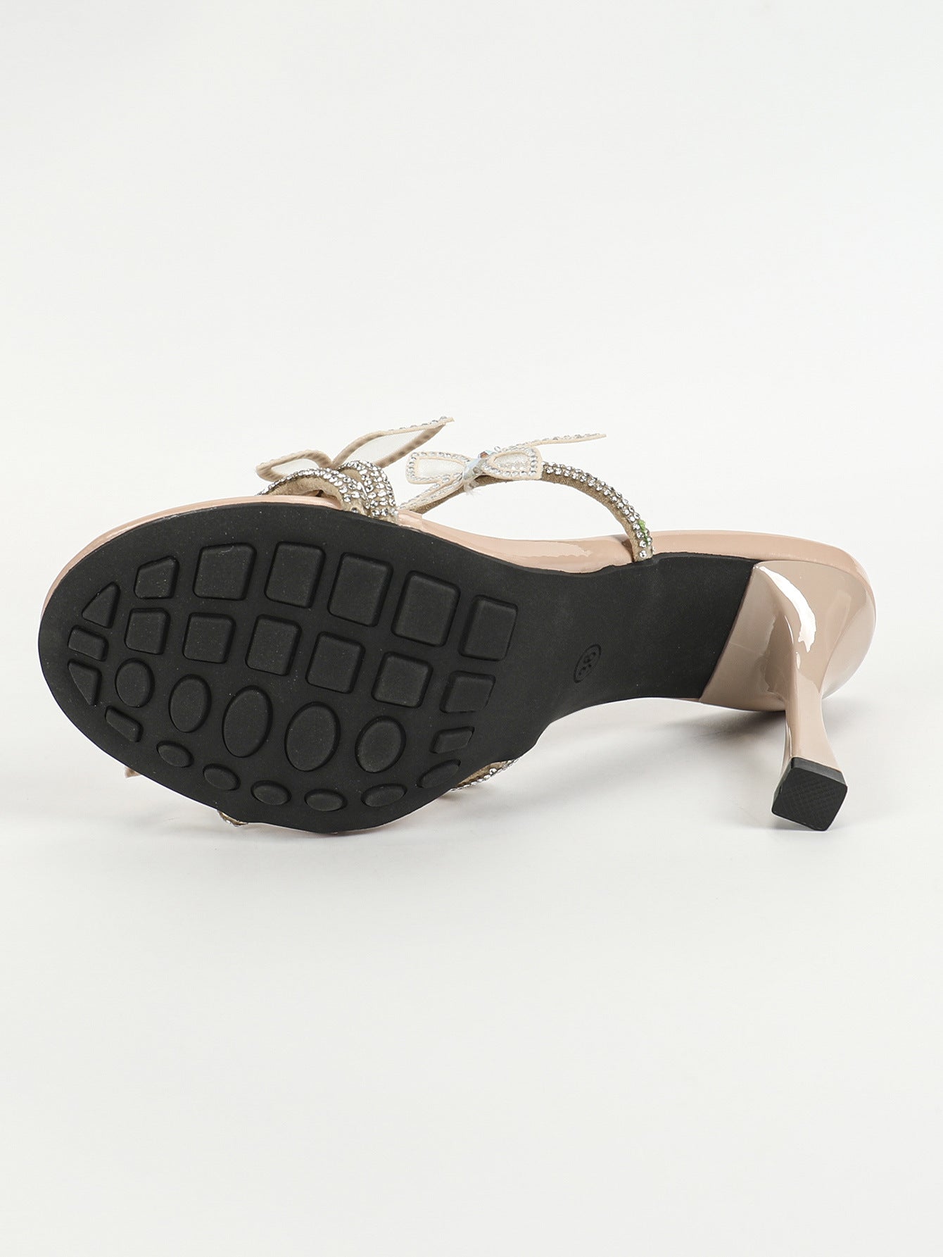 Round Toe Stiletto Sandals for Women | Diamond Butterfly Design | noémi
