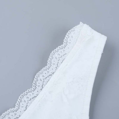 White Lace Trim VNeck Bow Tie Tank Top | Soft Stretch | noémi