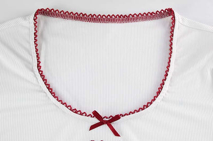 Two Piece Set | Bow Accent Ribbed Crop Top & Shorts | noémi