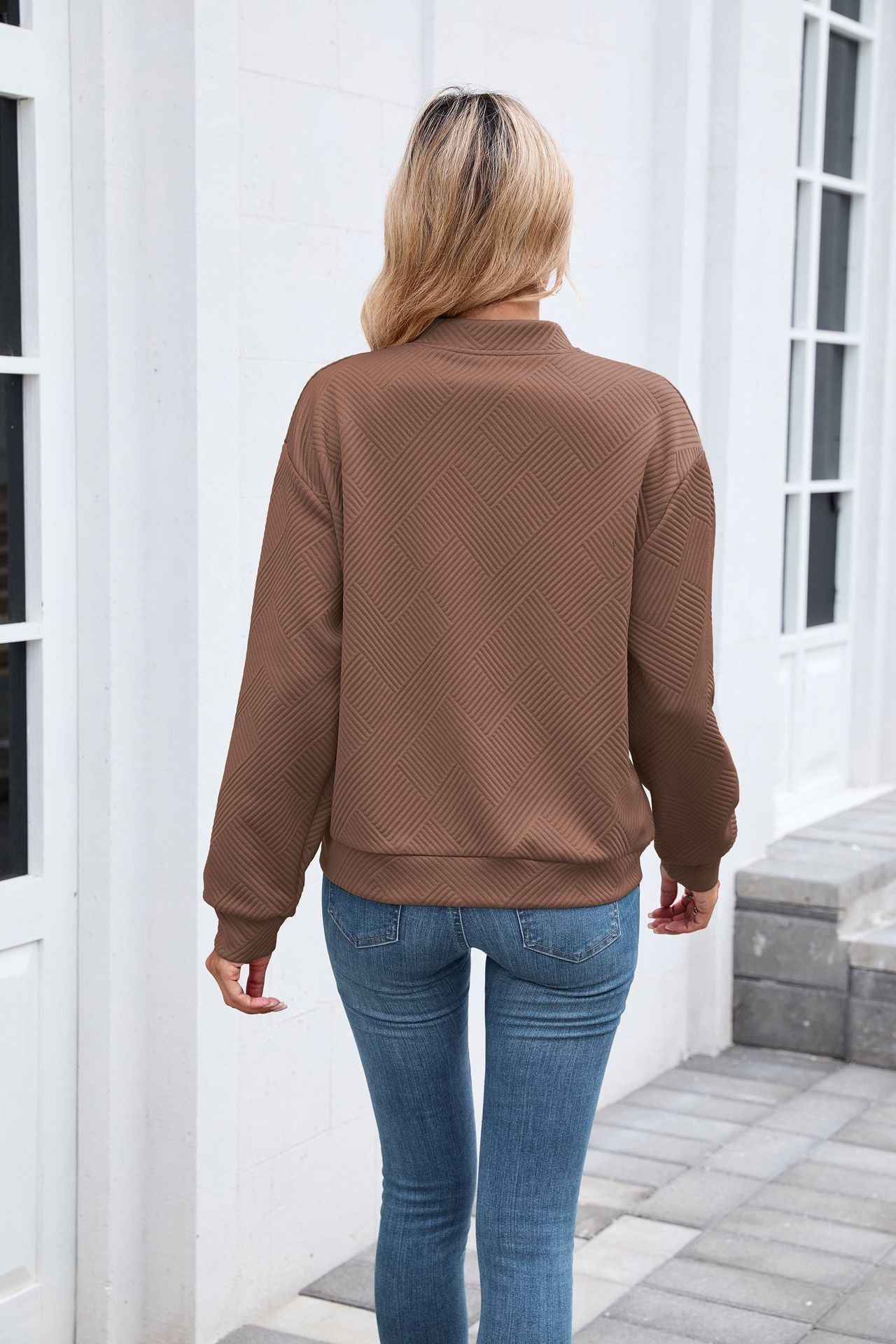 Womens Varsity Jacket | Solid Color Zip Up Sweatshirt | noémi