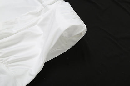 Womens VNeck Pleated Bodycon Dress | Slim Fit, Hip Accentuating, Solid Color | noémi `