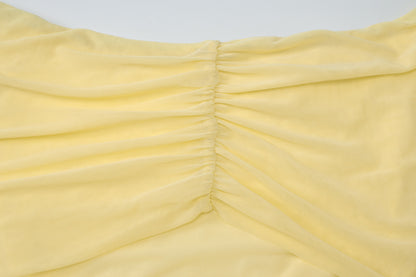 Womens Off Shoulder Slim Fit Lace Up Dress with Sheer Details | noémi