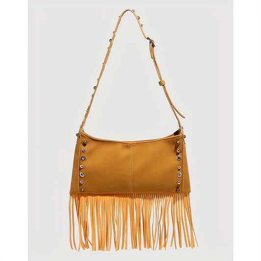 Suede Square Tassel Crossbody Bag | Office-Ready & Everyday Cool | noémi