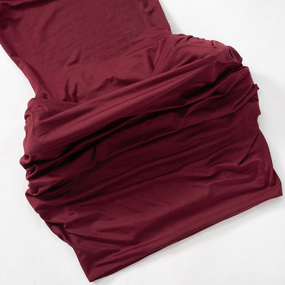 Women Off Shoulder Long Sleeve Dress with High Waist and Short Hem | noémi