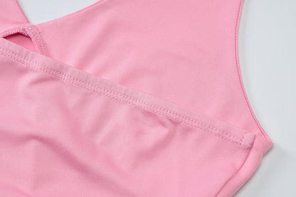 Womens V Neck Halter Dress with Split Back Detail | noémi