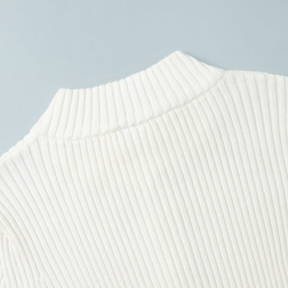 Womens Slim Fit Ribbed Knit Zipper Cardigan | Stand Collar | noémi