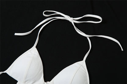 Womens Slim Tie Halter Crop Top | Backless Underwaist Design | noémi