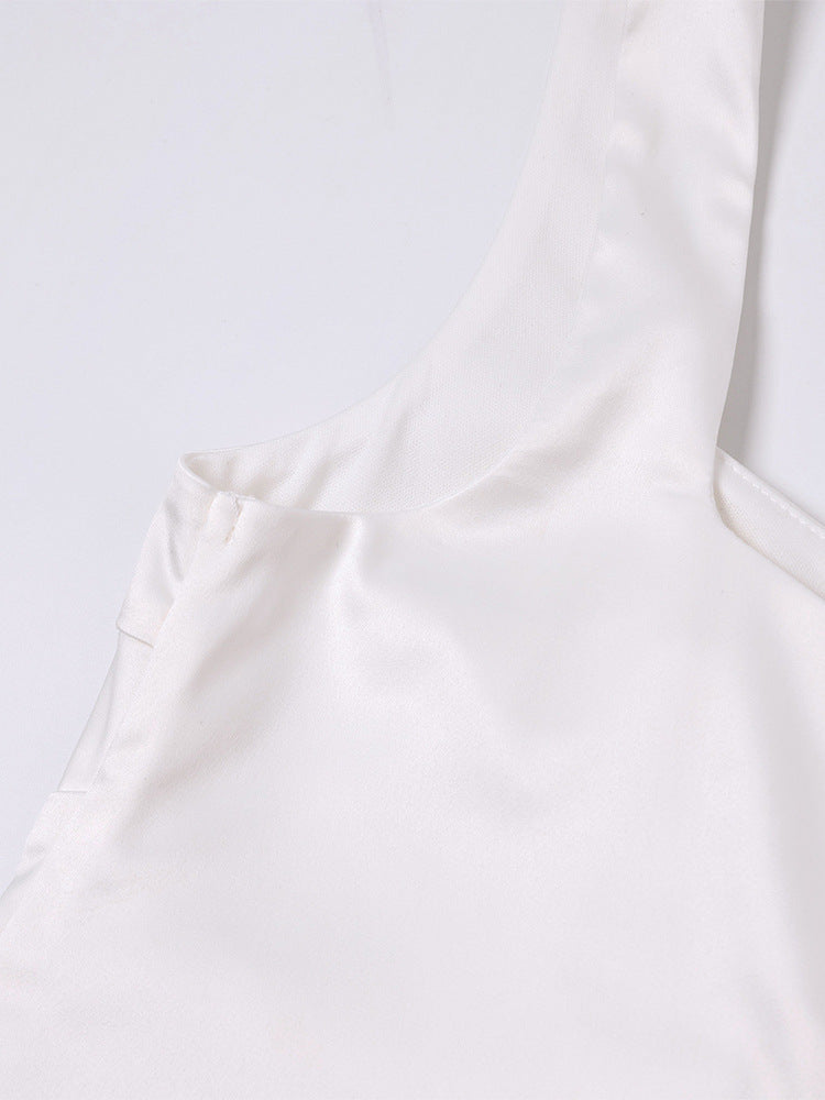 Knitted Sling Dress | Square Collar | Backless Mini Dress | Little Short Dress for Women | noémi