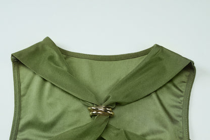 Womens Halter Bodycon Mini Dress | Sleeveless, Ruched Waist, Sheath Fit | noémi