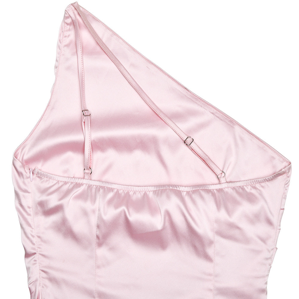 Shoulder Sleeveless Backless Dress | Slim Fit High Slit Hip Hugger | noémi