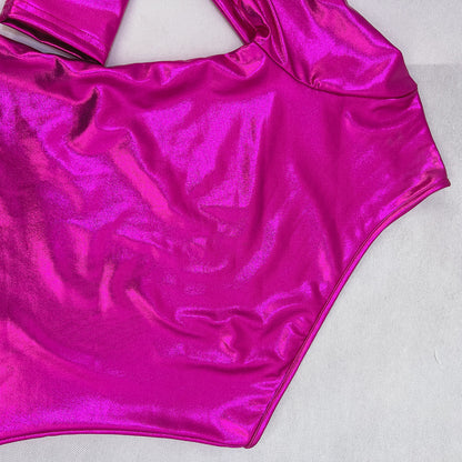 Metallic Coated Shoulder Dress | Waist Hip Bag | noémi